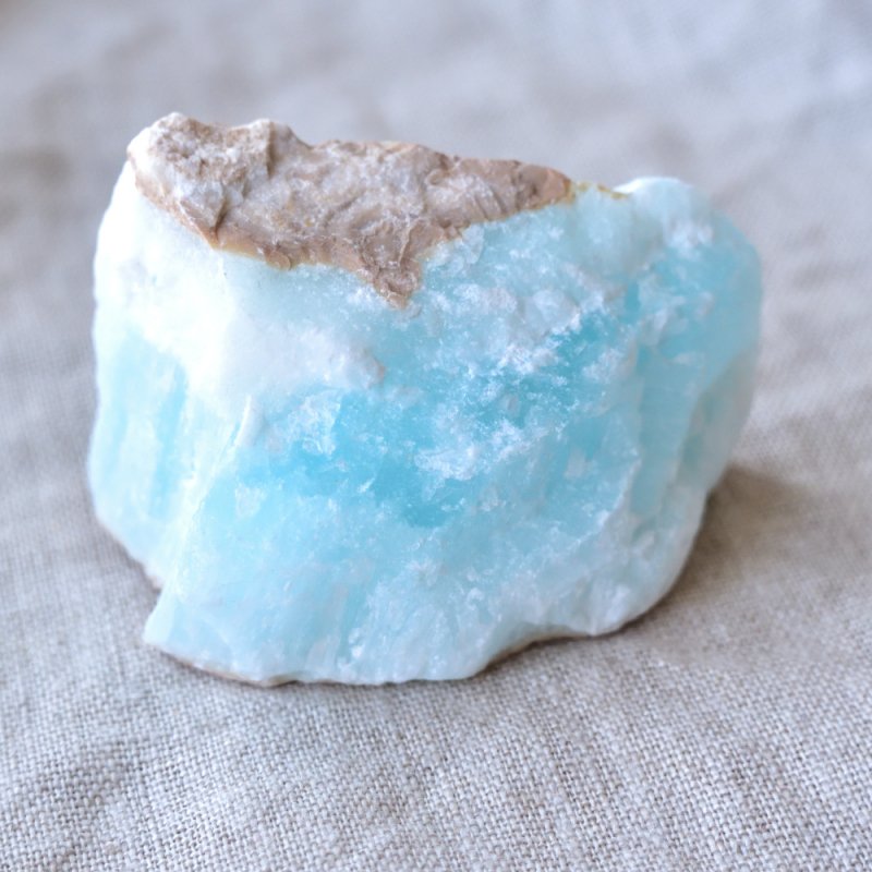 カリビアン・ブルーカルサイト　ブルーアラゴナイト　Lemurian Blue　パキスタン産　188ｇ/原石・ヒーリング