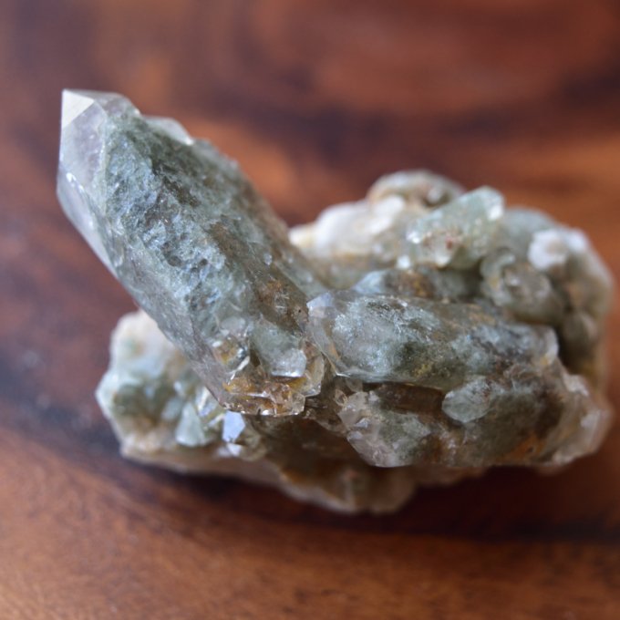 クローライト・イン・クォーツ　Forest Green　アメリカ・カリフォルニア州産　57g/ クリスタル・クラスター水晶