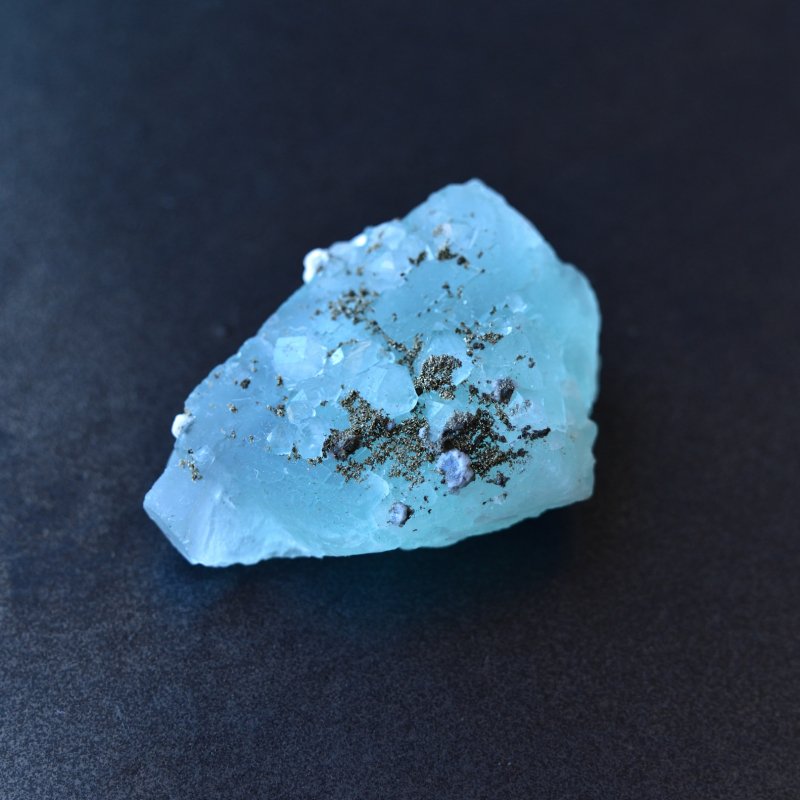モロッコ フローライト パイライト C654 天然石 原石 鉱物標本 鉱石 蛍石