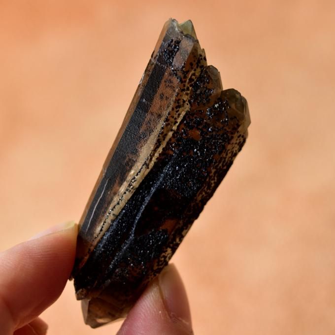 スモーキークォーツ スチェゴマイト 両剣水晶 カテドラル