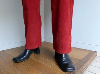 90s- Dark Red Corduroy Tapered Pants