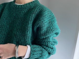 80s Green Melange Chunky Knit Sweater