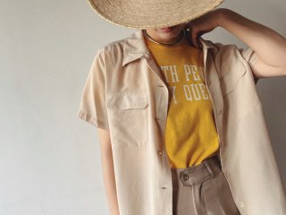 Beige Open Color Silk Shirt
