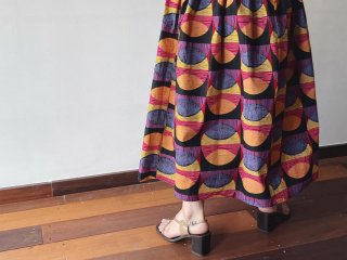 Multi Color African Fabric Flare Skirt