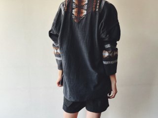 Guatemalan Black Embroidery Cotton Tunic