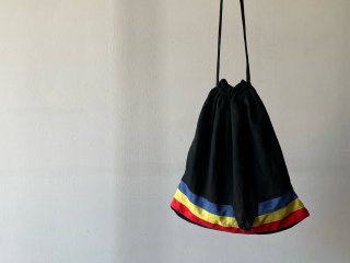 Reproduct Black Multi Stripe Drawstring Bag