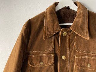 60s Brown Faux Suede Hunting Jacket 