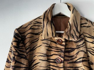 70s- Animal Pattern Cropped Jacket