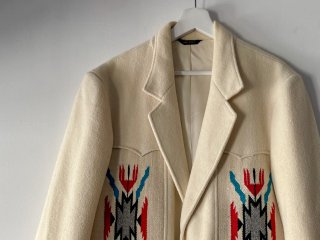 70s Off White Chimayo Wool Tailored Jacket