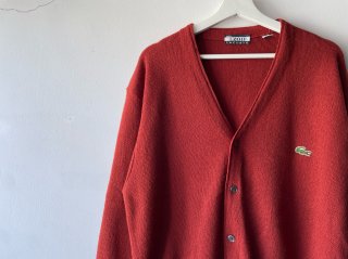 70s- IZOD LACOSTE Terracotta Knit Cardigan