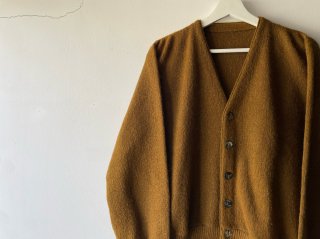 60s- Ochre Brown Knit Cardigan