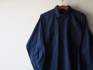 -50s Navy Cotton Long Shirt