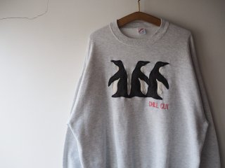 90s Gray Chill Out Penguins Sweatshirt
