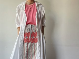 80s White Front Buttons Cotton Dress
