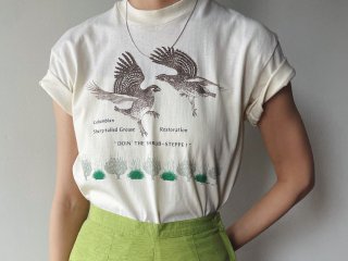 90s Ivory Bird Print Tee