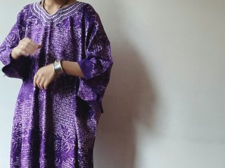 Purple Floral Caftan Dress