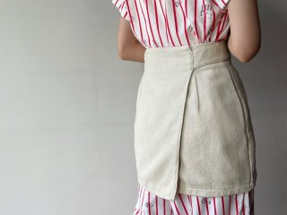 Ecru Wrap Mini Skirt