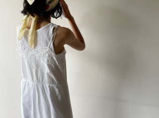Vtg White Cutwork Cotton Slip Dress