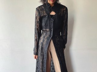 90s Black Lace Key Hole Design Dress