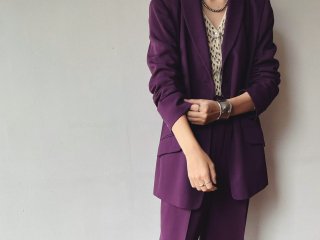 80s Purple 2pc Pants Suit