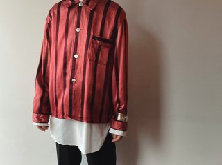 70s Red Stripe Pajama Shirt