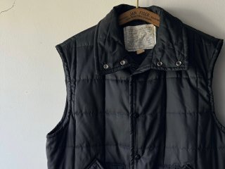 60s- Black Quilted Nylon Vest