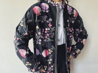 Black Floral Embroidery Jacket
