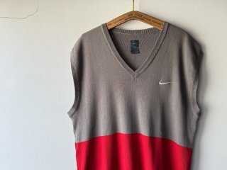 00s NIKE GOLF Bi Color Cotton Knit Vest