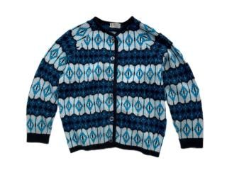60s Champion Blue Jacquard Knit Cardigan