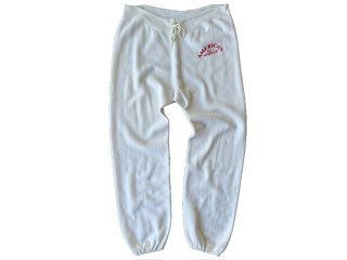 70s- White Red Print Sweat Pants