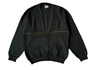80s- Dark Green 2 Pockets Knit Cardigan