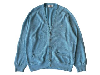 70s Light Blue Rainy Pattern Knit Cardigan