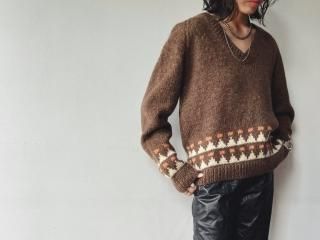 Brown Pattern Knit Sweater