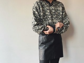 90s Charcoal Gray Jacquard Knit Sweater