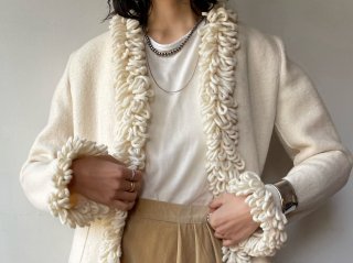Ivory Loop Trim Wool Jacket
