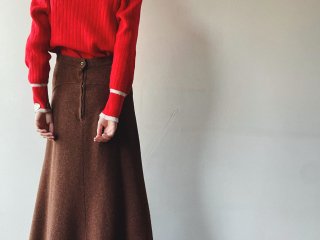 70s Brown Wool Maxi Skirt