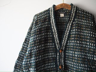 90s The J.Peterman Green Ecuador Knit Cardigan