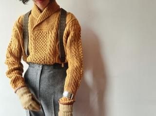 60s Mustard Fisherman Knit Sweater