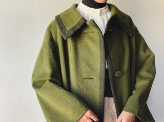 60s- Green Bi Color Swing Coat