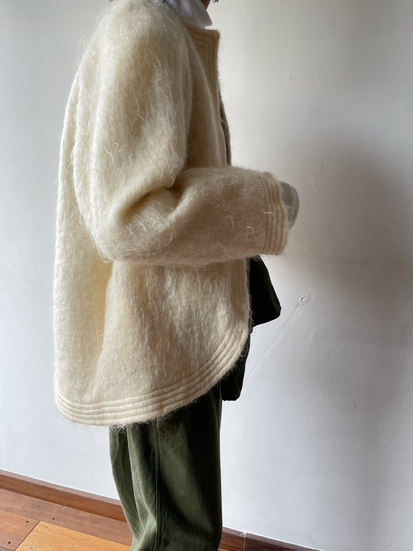 80s- Ivory Open Front Mohair Jacket - Boudoir