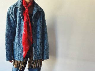 90s- Quilted Denim Jacket