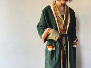 70s Spinach Green Terrycloth Robe