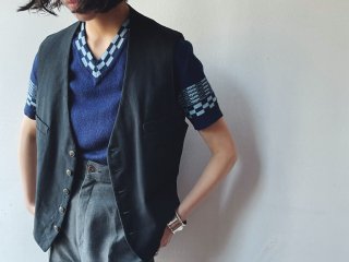 1920s- Black Tailored Wool Vest