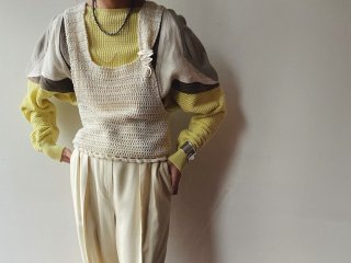 80s Yellow Gray Switching Thermal Top