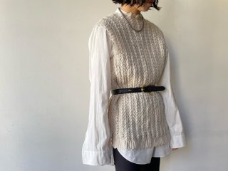 Ivory Crochet Knit Vest