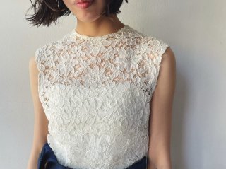 90s White Lace Sleeveless Top