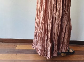 Dusty Pink Crinkle Silk Skirt