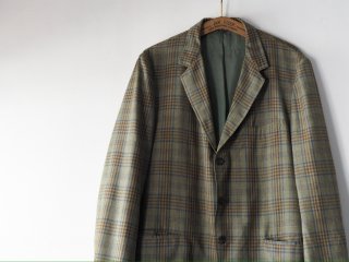60s- wallachs Green Plaid Tailored Jacket