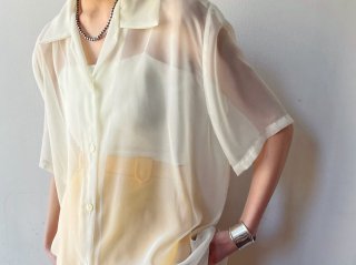 Ivory Sheer Half Sleeve Shirt