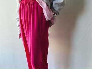 90s- Deep Pink Elastic Waist Pants